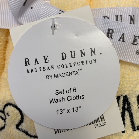 Rae Dunn set of 6 WASH CLOTHS - Picture 3 of 3